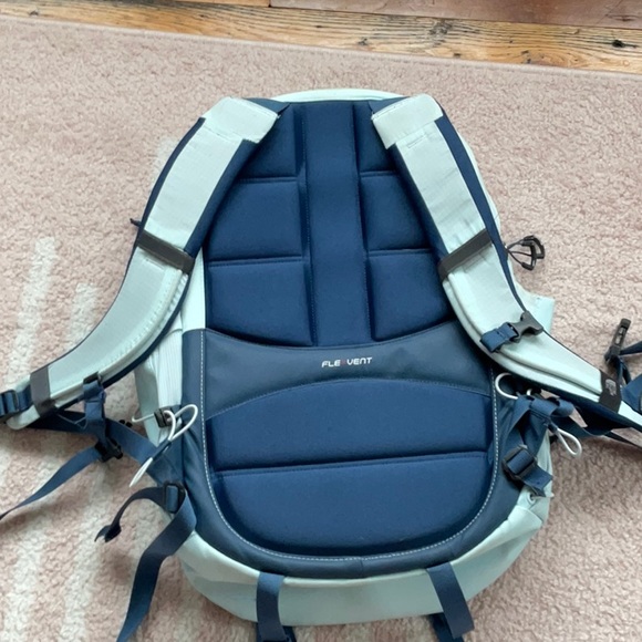 light blue and navy blue north face backpack - Picture 3 of 5